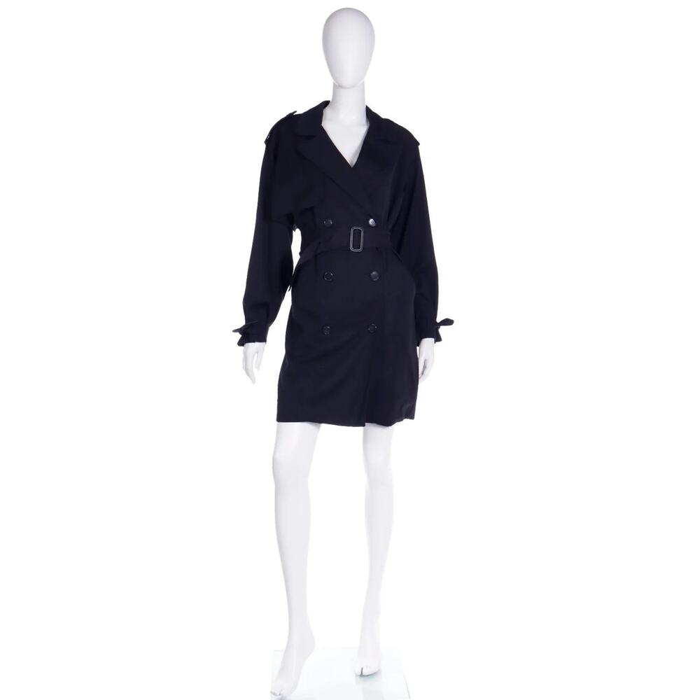 Isaac Mizrahi 100% Wool Coat VTG 90s Runway Union Made USA M Black - Archival